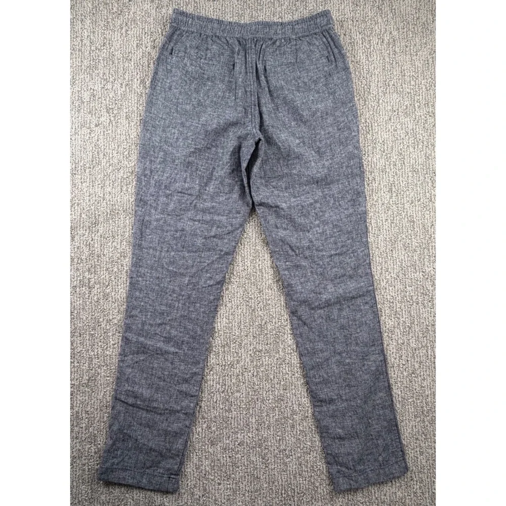 J.Crew Linen Blend Pants Mens S Blue Re-Imagined Drawstring L0484